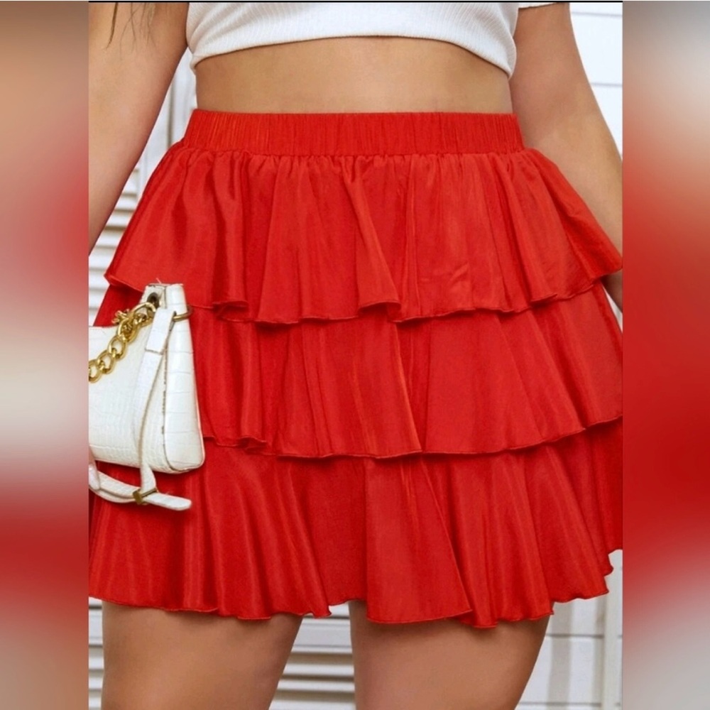 Red Tiered Skirt
